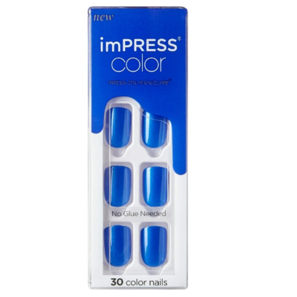 KISS imPRESS Color Press-On Nails, 'Deep Ocean', 30 Count